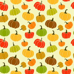 Seamless pattern of  Pumpkin ,vector Illustration