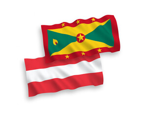 Flags of Austria and Grenada on a white background