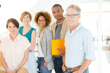 Group portrait of smiling office workers