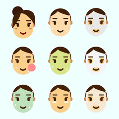 Korean skin care system. Step by step masking instructions