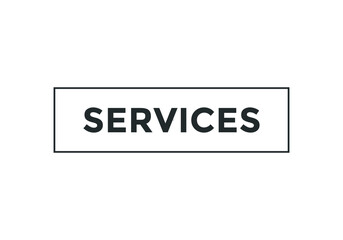 services text sign. rectangle stroke icon. web button template	
