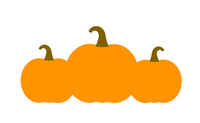Orange pumpkins label isolated on white background.