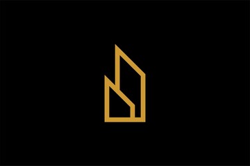 Architectural logo design vector. Real estate line logo design. Outline home abstract illustration symbol.