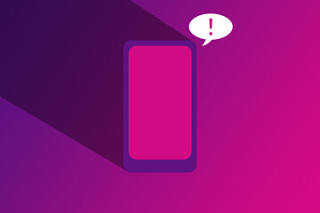 Smartphone Illustration Minimalist Graphic for Ecommerce and Social Media Technology. Purple/Pink