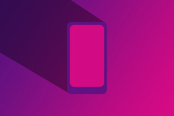 Smartphone Illustration Minimalist Graphic for Ecommerce and Social Media Technology. Purple/Pink