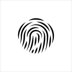 Fingerprint sign icon. Digital security authentication concept on white background. color editable eps 10