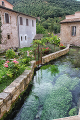 Rasiglia, a small village of springs. Province of Perugia, Umbria - 454083622