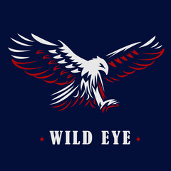 Fototapeta Eagle emblem, vector logo on a dark background. obraz