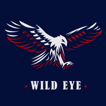 Eagle emblem, vector logo on a dark background.