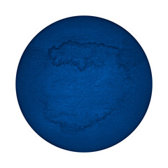 Watercolor blue circle on a white background. Regular geometric shape. Abstract background for design.