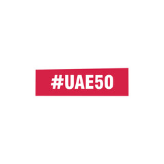 Hashtag UAE 50. 50 year United Arab Emirates. Vector Logo Illustration.