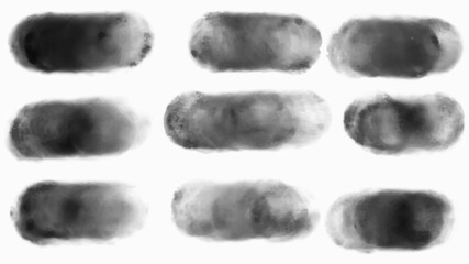 Set of black brush, paint, ink brush strokes, brushes, lines. Dirty artistic design elements. Vector illustration. Isolated on white background.