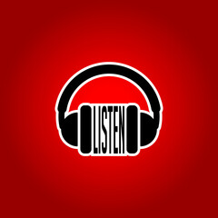 Earphone or Headphone Headset Music Logo Design