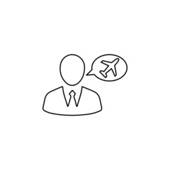 man airplane travel icon vector