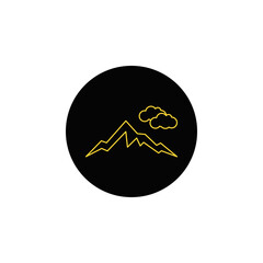 Travel cloud mountain icon vector