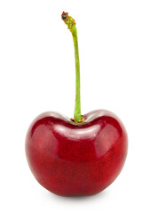 red cherry fruit isolated on white background. clipping path