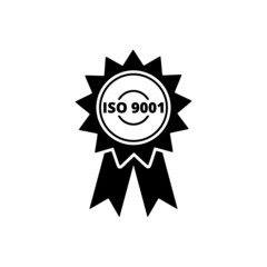 Iso 9001 icon isolated on white background