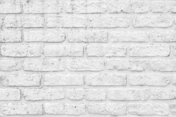 White Brick wall background texture. Full frame