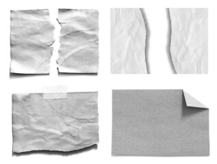 ripped paper on white background and have copy space for design in your work.