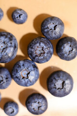 Freshly picked blueberries close up