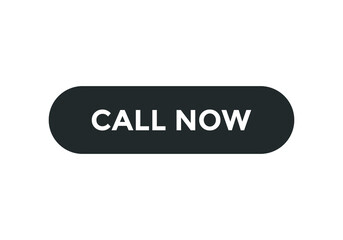 call now text sign icon. rounded shape template. white color text