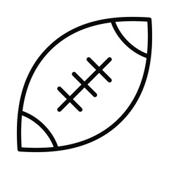 Rugby Ball flat line icon. American football ball. Outline sign for mobile concept and web design, store