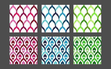 Ethnic seamless patterns collection. Boho textile prints set