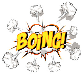 Comic speech bubble with boing text