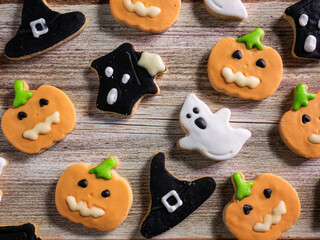Halloween gingerbread cookies  for food and holiday concept