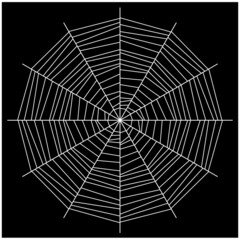 Obraz premium Spider web on a dark background. Vector illustration.
