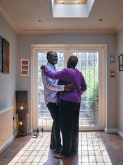 Couple dancing at home