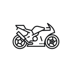 Fototapeta premium Set of Motorcycle vector outline style black, gradient linear icon