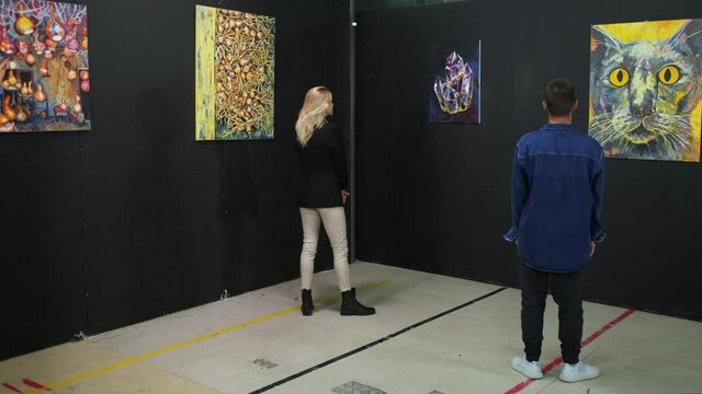 Visitors in the art gallery