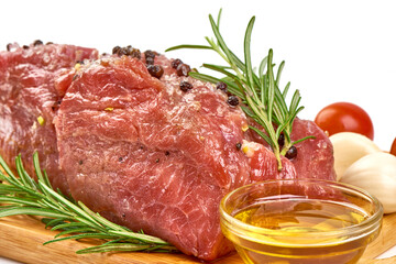 Beef meat fillet, isolated on white background.