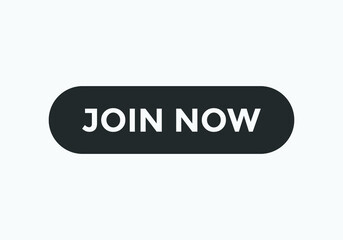 join now text sign icon. web button template join now. white color text