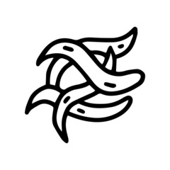 Bacteria helicobacter black line vector doodle icon