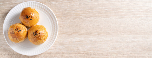 Moon cake yolk pastry for Mid-Autumn Festival holiday.