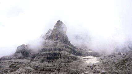 Europe, Italy Alps , Trentino 
view of the almost entirely thawed glacier due to global warming and...