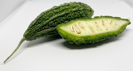 Bitter gourd isolated on White background