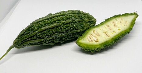 Bitter gourd isolated on White background