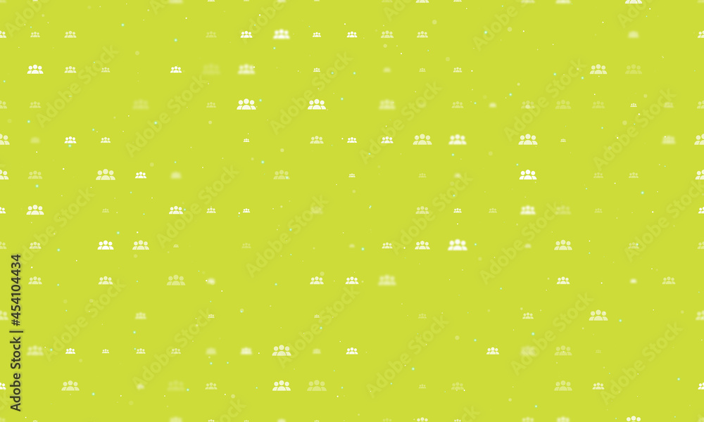 Poster seamless background pattern of evenly spaced white people symbols of different sizes and opacity. ve