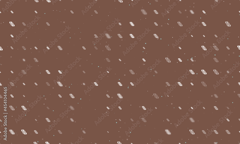 Poster seamless background pattern of evenly spaced white videoconference symbols of different sizes and op