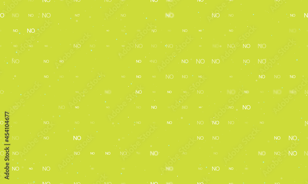 Poster seamless background pattern of evenly spaced white no symbols of different sizes and opacity. vector