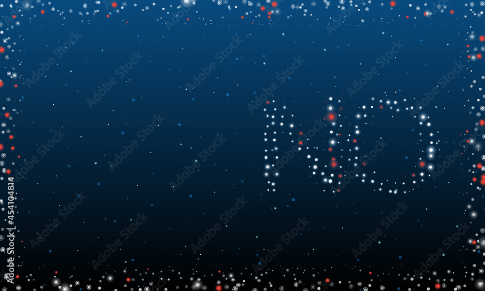Poster on the right is the no symbol filled with white dots. pointillism style. abstract futuristic frame o
