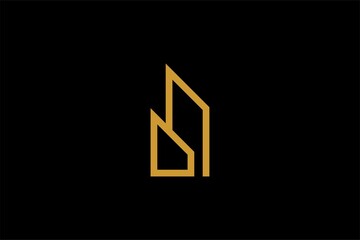 Architectural logo design vector. Real estate line logo design. Outline home abstract illustration symbol.