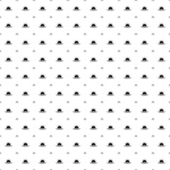 Square seamless background pattern from geometric shapes are different sizes and opacity. The pattern is evenly filled with big black sunrise at sea symbols. Vector illustration on white background