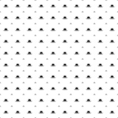 Square seamless background pattern from geometric shapes are different sizes and opacity. The pattern is evenly filled with big black sunrise at sea symbols. Vector illustration on white background