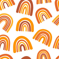 Seamless pattern rainbow orange autumn colors vector illustration