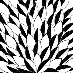 Black and white leaf pattern stacked on top of each other