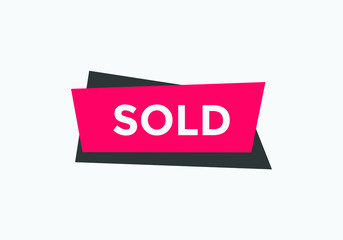 sold text web button. sign icon label 
